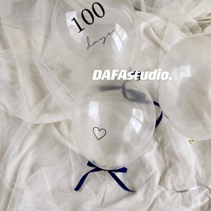 ins透明100天乳胶气球宝宝百天羽毛翅膀布置装饰道具背景
