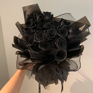 深圳惠同城黑玫瑰永生花暗黑酷女孩花束送女友情人节礼物闺蜜生日