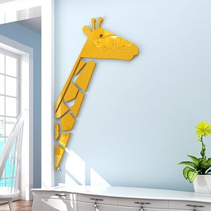 长颈鹿墙角贴客厅门贴纸电视墙装饰亚克力墙贴3d立体儿童房墙贴画
