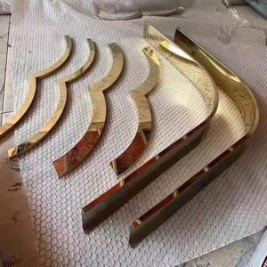 不锈钢角花中式黑钛金吊顶弧形装饰金属镂空花格u型线条收边条