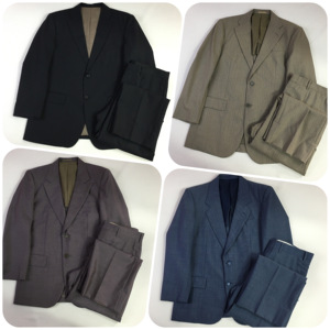 vintage古着日制男式西服两件套 英伦休闲商务复古春夏款套装11