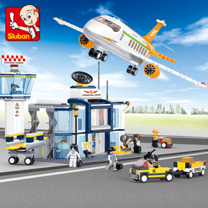 国际机场飞机益智拼装积木模型11岁12儿童拼砌玩具礼物小鲁班0367