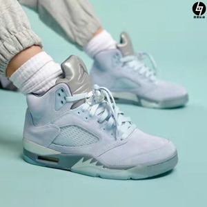 洛洛运动 air jordan 5 aj5 蓝鸟 湖水蓝 浅蓝色篮球鞋dd9336-400