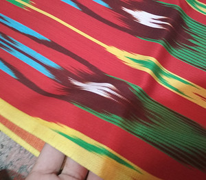 新疆特色维吾尔族和田手工真丝艾德莱斯绸布料宽幅40厘米新品
