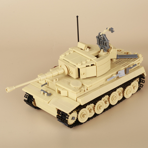 moc军事武器二战德国北非虎式重型坦克小颗粒拼插积木兼容乐高