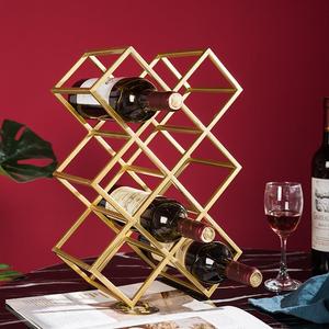 欧式铁艺酒柜酒格子菱形交叉架酒格酒架置物架酒叉插红酒柜展示架