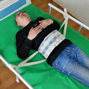 精神躁动病人膝盖部腿部约束带老人卧床护栏安全固定带束缚带