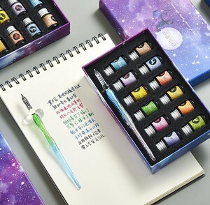 星空笔网红流沙笔梦幻玻璃笔水晶笔手工创意学生古风生日礼盒套装