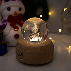 旋转许愿树八音盒水晶球音乐盒中考高考毕业礼物520礼盒包装刻字