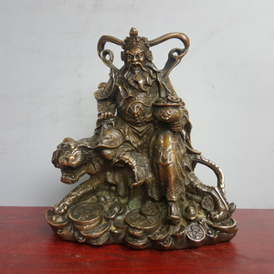 武财神摆件客厅装饰纯铜赵公明骑虎像供奉仿古工艺品热卖包邮