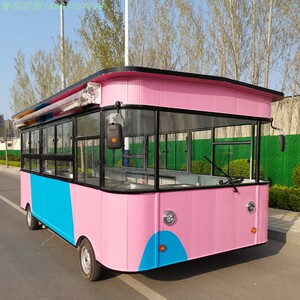 电动四轮摆摊车移动牛杂火锅小吃车煎饼果子油炸烧烤餐车流动饭店