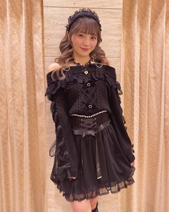 日本白白团发 liz lisa 日系地雷系量产薄纱珍珠半身裙121-4005-0