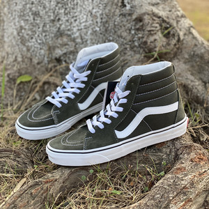 白菜vans sk8 hi 军绿色高帮翻毛帆布男女休闲板鞋vn0a4bv62le