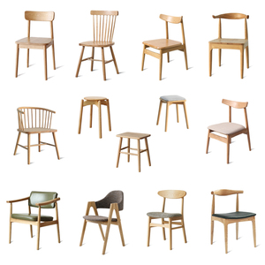 北欧白橡木餐椅家用简约实木椅子餐厅靠背椅餐桌椅原木凳子休闲椅