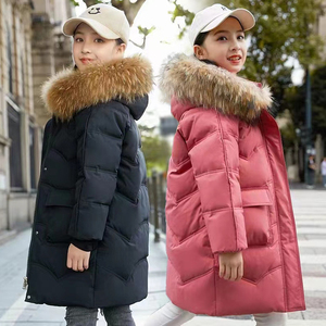 女童棉服2023冬季新款加长款中大童加厚修身韩系女童冬季外套潮