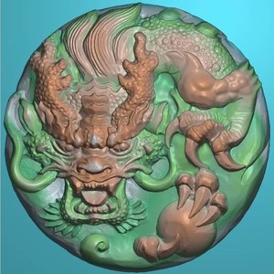 精雕图霸气龙牌