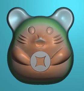 精雕图jdp立体铜钱福鼠老鼠运财元宝蝙蝠福鼠十二生肖鼠电脑雕刻