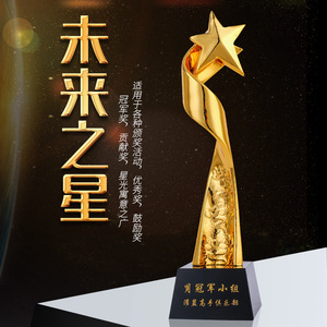 星光大道 高档创意金属奖杯树脂奖杯五角星奖杯水晶奖杯定制刻字
