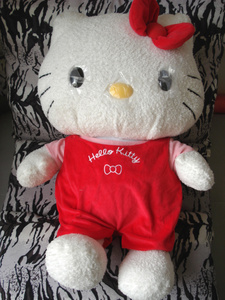 外贸出口日单 hello kitty 凯蒂猫 小熊背带裤 毛绒公仔玩偶 大号