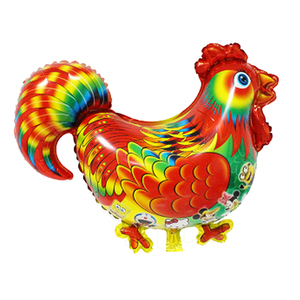 新年装饰品气球铝膜卡通灯笼气球大公鸡春节商场学校装饰布置