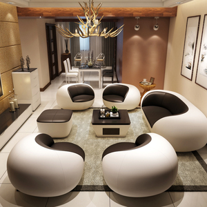 沙发 时尚休闲现代办公室组合 简约弧形酒店皮艺家具 美思乐家具 