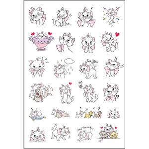 卡通透明PVC 玛丽猫动漫小贴纸手账相册文具可爱贴画