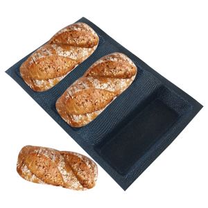 19.5X29.5CM3槽家用面包模具 英国方面包用透气玻璃纤维烘焙模