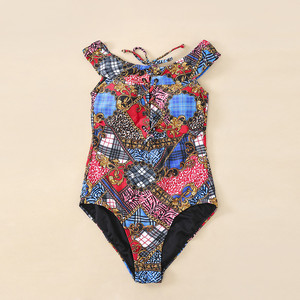 欧美ymi品牌女生连体泳衣 性感时尚女式连体游泳衣英伦风派克泳装