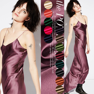 新品纯色真丝绸22姆米弹力螺纹缎布料100桑蚕丝服装礼服diy亚光