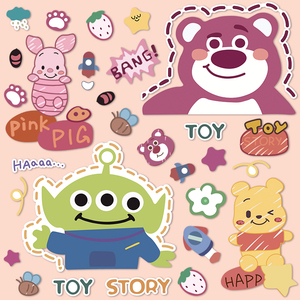 卡通草莓熊贴纸行李箱旅行箱笔记本电脑手机壳头盔小药箱ipad贴画