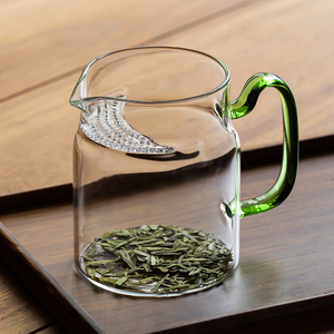 月牙玻璃公道杯耐高温带茶漏一体滤茶公杯泡绿茶专用茶具茶滤分茶