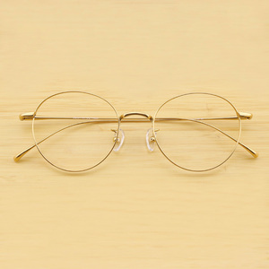 金色圆框眼镜金丝边