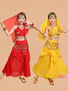 印度舞演出服儿童女童肚皮舞表演服装六一儿童节舞蹈衣服舞台套装