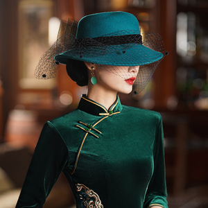 搭配旗袍的帽子