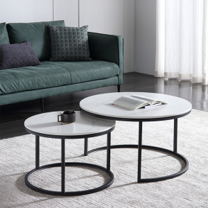 大小圆茶几组合意式极简小户型现代简约轻奢个性迷你北欧圆形套几