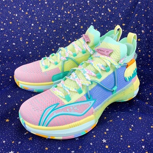 适配lining李宁闪击6 圣诞节奶油流淌绿色腰果花鸳鸯马卡龙鞋带