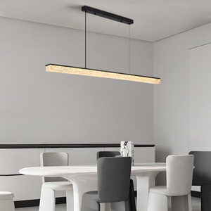 意式极简全铜餐厅吊灯高端轻奢吧台现代简约设计师一字餐桌长条灯