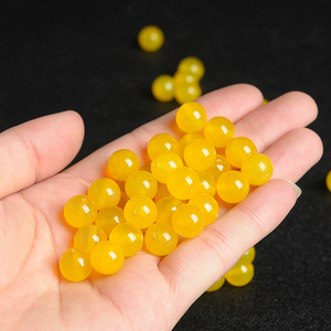 天然黄玉髓珠子散珠 原创diy饰品6-10mm圆珠手工串珠手链项链配珠