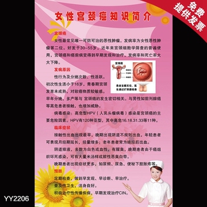 女性宫颈健康简介挂图 医院妇科知识科普海报 女性生理健康墙贴画