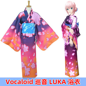 vocaloid千本樱 歌姬计划f 浴衣 和服 巡音 luka cosplay女裙服装