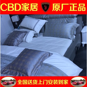 CBD家具软床 皮布结和 首席设计 CD/黑金HZ3065 现代简约实木床