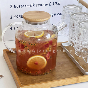 耐热高温大容量玻璃冷凉水壶套装泡水果茶煮茶器家用高硼硅烧水壶