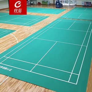 羽毛球场地胶垫室内气排球专用运动地胶匹克球pvc塑胶地板