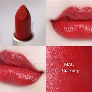 现货mac魅可水漾滋润晶亮子弹头口红唇膏#502cockney草莓红