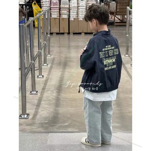 韩国代购童装男童夹克衫2024春装儿童棒球服中大童女童外套