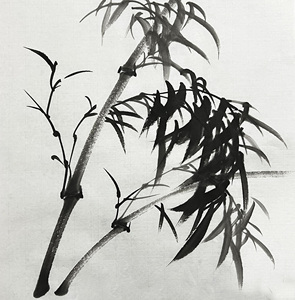 水墨画竹子国画2726四尺八开无款纯手绘花鸟画宣纸画芯新中式墙画