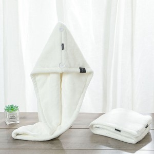 日本代购双层加厚白色干发帽包头巾超强吸水速干浴帽女头发干发巾