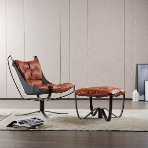 设计师创意休闲猎鹰椅falcon chair真皮懒人躺椅意式极简单人沙发