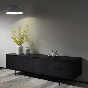 芈家锐驰意式极简电视柜烟熏木色视听柜客厅家具简约现代储物柜