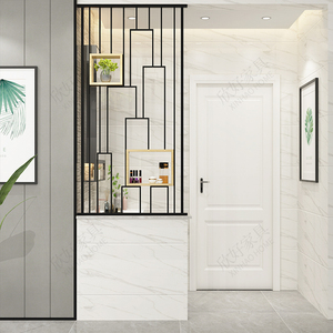 卫生间半墙屏风隔断客厅简约现代铁艺花格入户门遮挡玄关镂空装饰